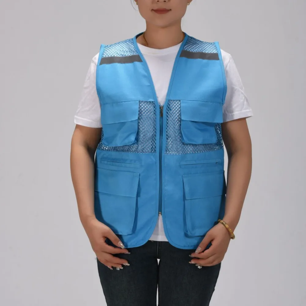 Waistcoat Customized Printed Overalls Reflective Multi-pocket Workwear Waistcoat