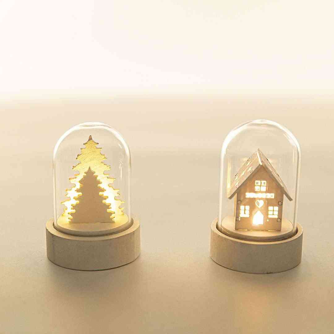 Title 2, Christmas Decorations Luminous Wooden House Chr...