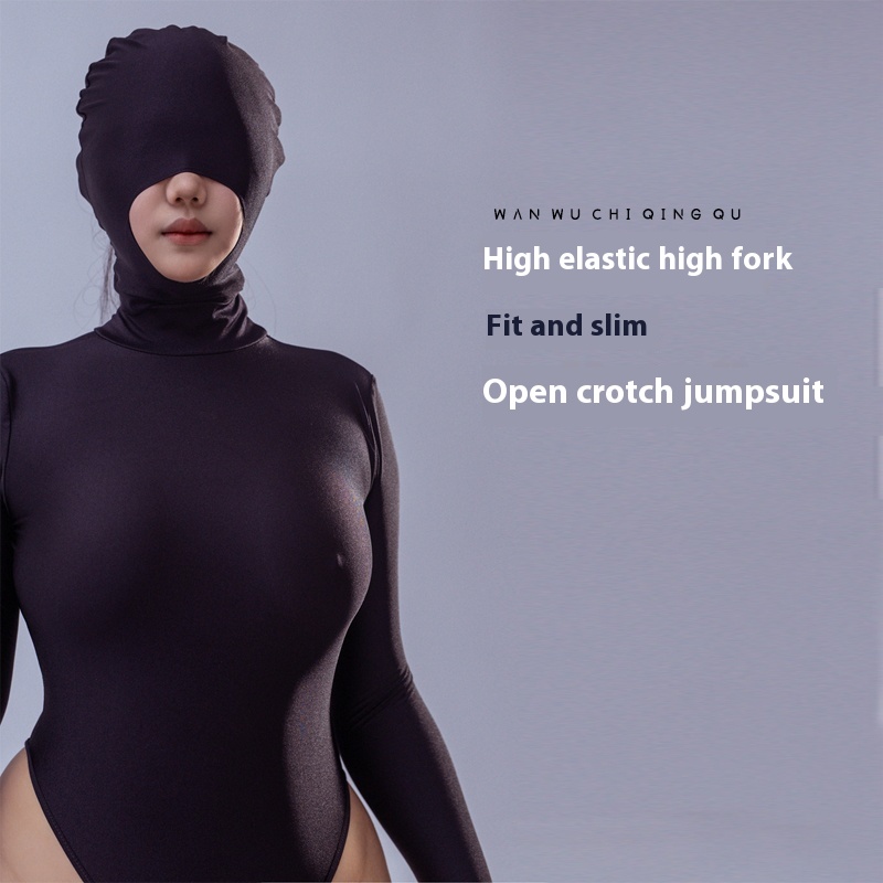 Micro Elastic Nylon Headband Jumpsuit With Hair Holes