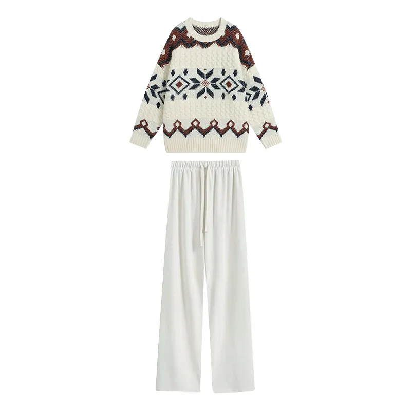 New Design Sense Outer Wear Loose Soft Glutinous Knitted Top - Set
