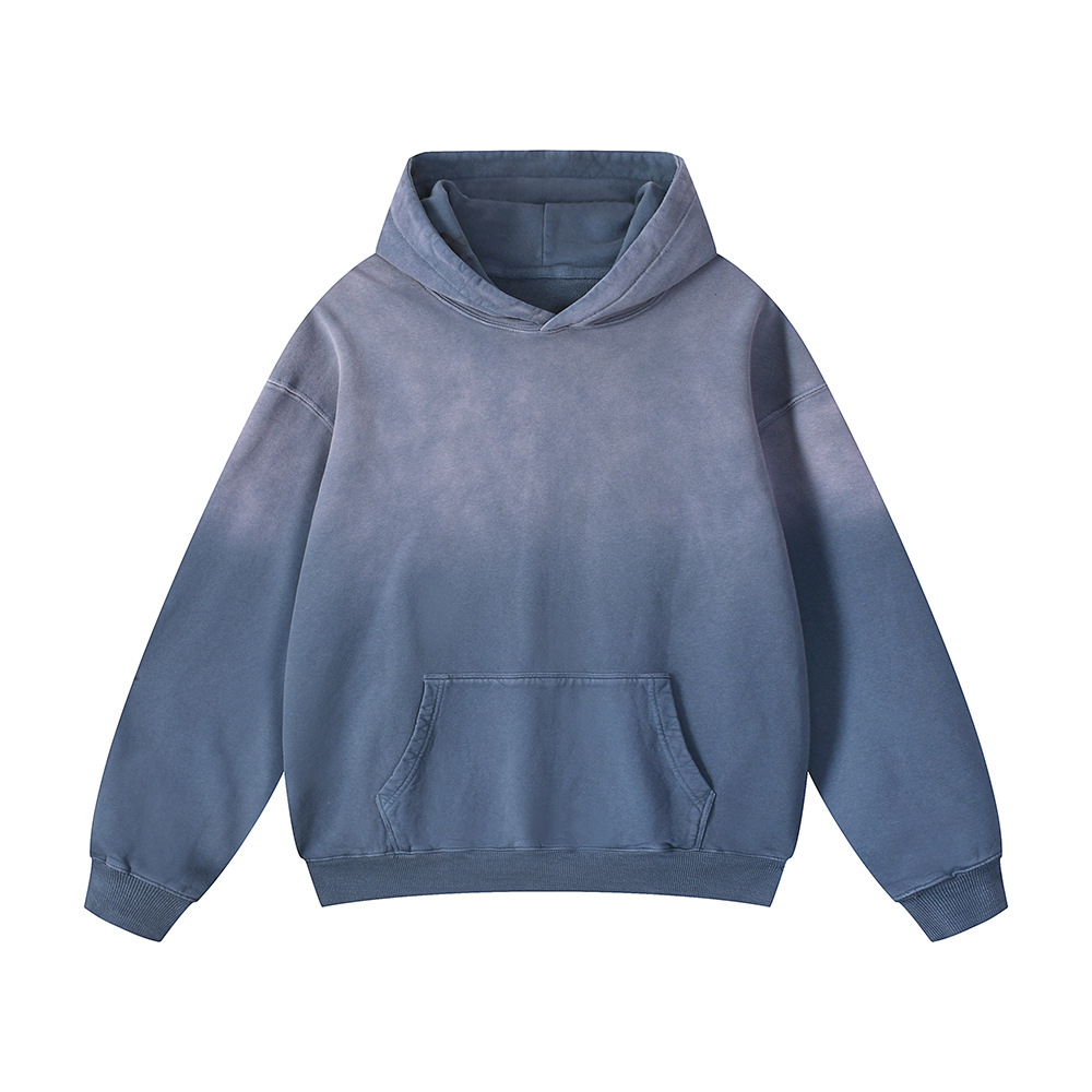 Title 2, Washed Distressed Hooded Sweater Couple Casual ...