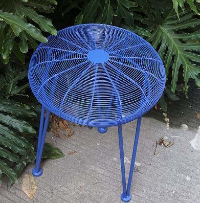 Metal Craft Klein Blue Fan Side Stool