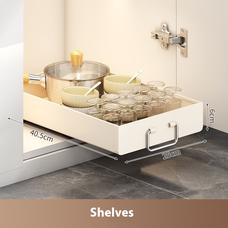 Kitchen Household Bowl Plate Plate Storage Rack Cabinet Built-in Drawer Draining Basket Bowl Rack