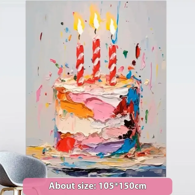 Birthday Scene Setting Supplies Birthday Arrangement Decoration Cake Hanging Cloth Banner Photo Props Background Wall Type D 105X150 - Shop at LoveMi