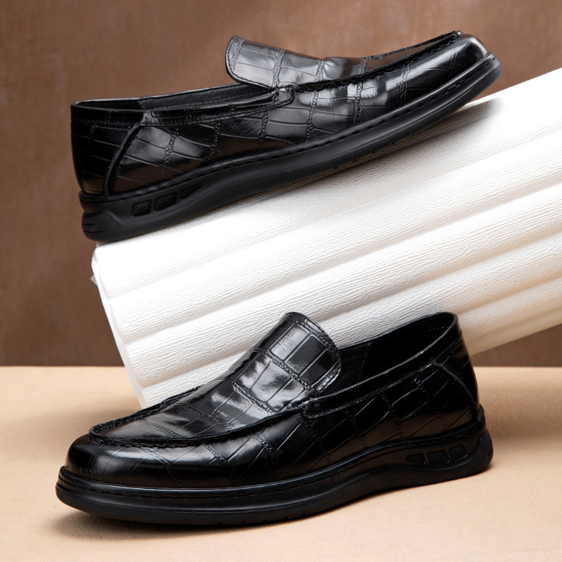 Title 6, Mens Casual Leather Loafers, Soft Bottom, Fash...