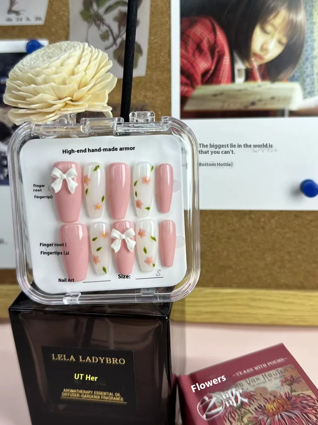 Spring Pig New Bow Manicure Handmade Wear Nail - Lotus Root Color