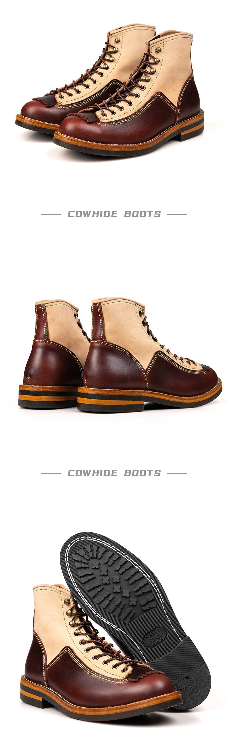 Title 6, Male American Retro Motorcycle Boots