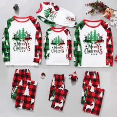 Parent-Child Christmas Homewear Suit Plaid Stitching Printing - Jjf158894-S For Mother - View 1