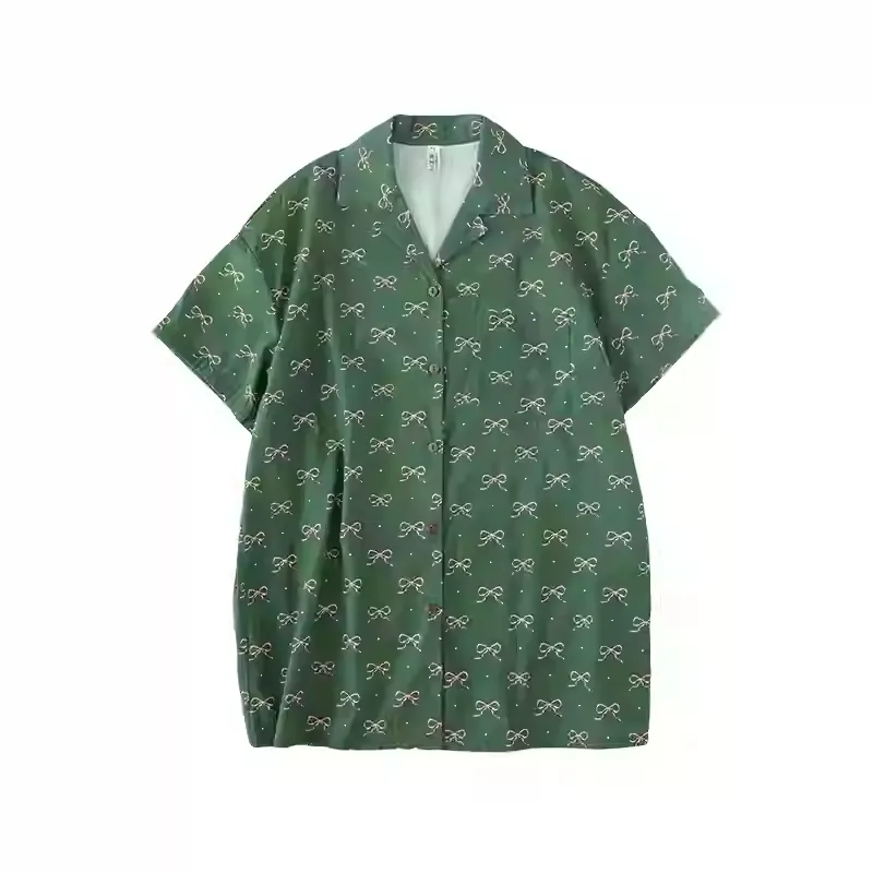 Soft Wool Soft And Comfortable Home Pajamas Women's Suit - Short Sleeve