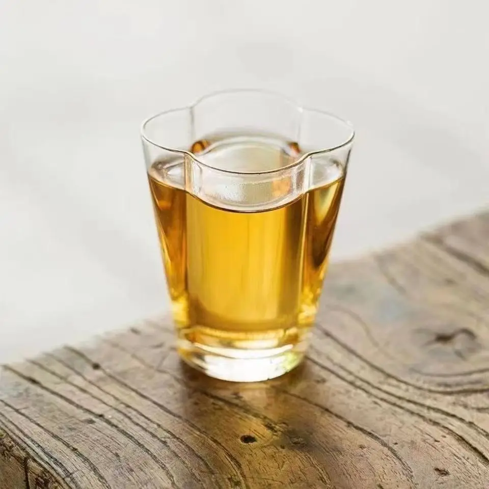 Borosilicate Glass Four-Leaf Clover Small Teacup High Transparent Kung Fu Tea Set