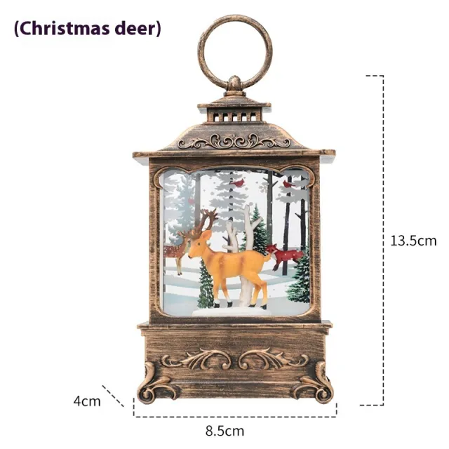 Christmas Gift Square Flat Interior Storm Lantern Decoration Elk Style - Shop at LoveMi