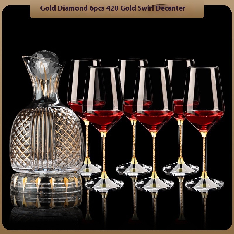 Crystal Spiral Breathing Wine Decanter Burgundy Red Wine Goblet Suit