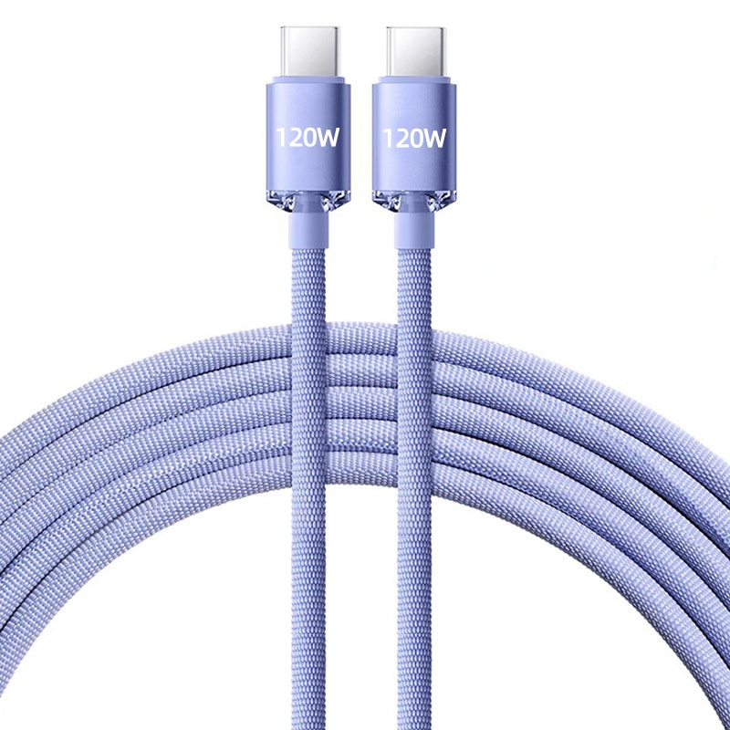 120W Fast Charge 6A Double USB Type-C Cable