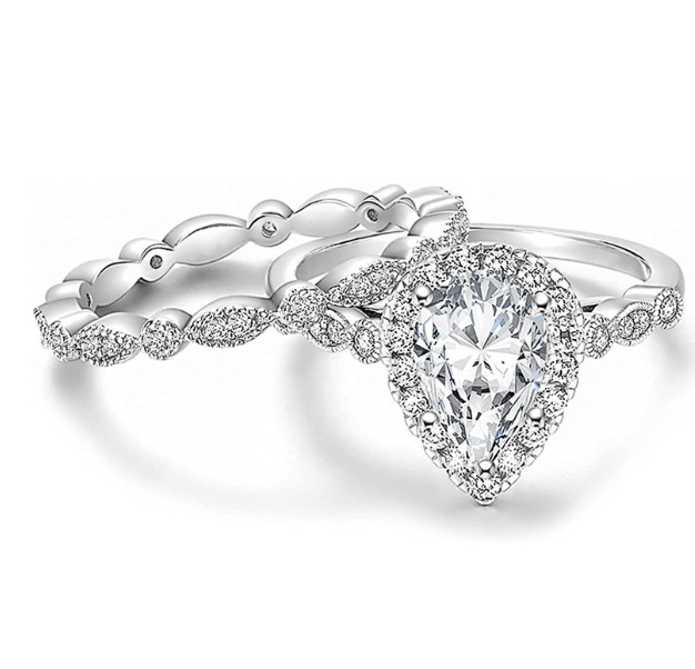 Women's Fashion Inlaid Zircon Heart Shaped Ring