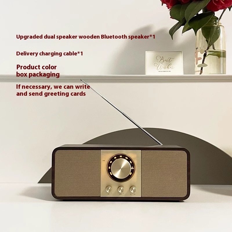 Title 7, Minimally Designed Retro Wooden Wireless Blueto...