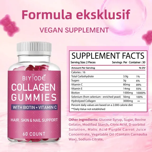 Biotin Collagen Whitening Gummy Bears 60Star - Shop at LoveMi