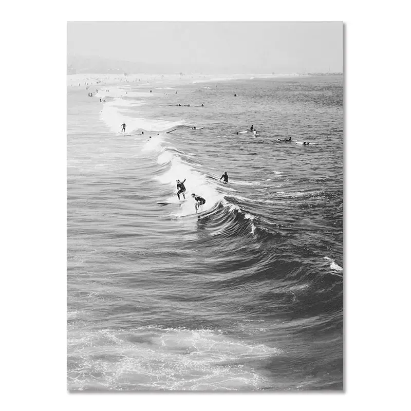 Nordic Modern Black And White Seaside Landscape
