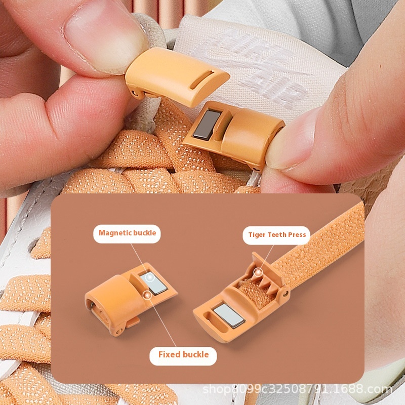 Lazy Free Shoelace Buckle Elastic Tighten Rope Free Binding Magnetic Buckle Holder - Image 11