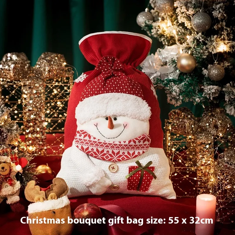 Christmas Gift Bag Gift Bag Christmas Eve Packing Box Creative Gift Bag - Christmas Snowman 55X 32Cm