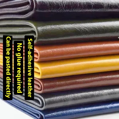 In Stock Wholesale Oil Wax Leather Adhesive Self-adhesive Leather Car Stickers Leather Sticker