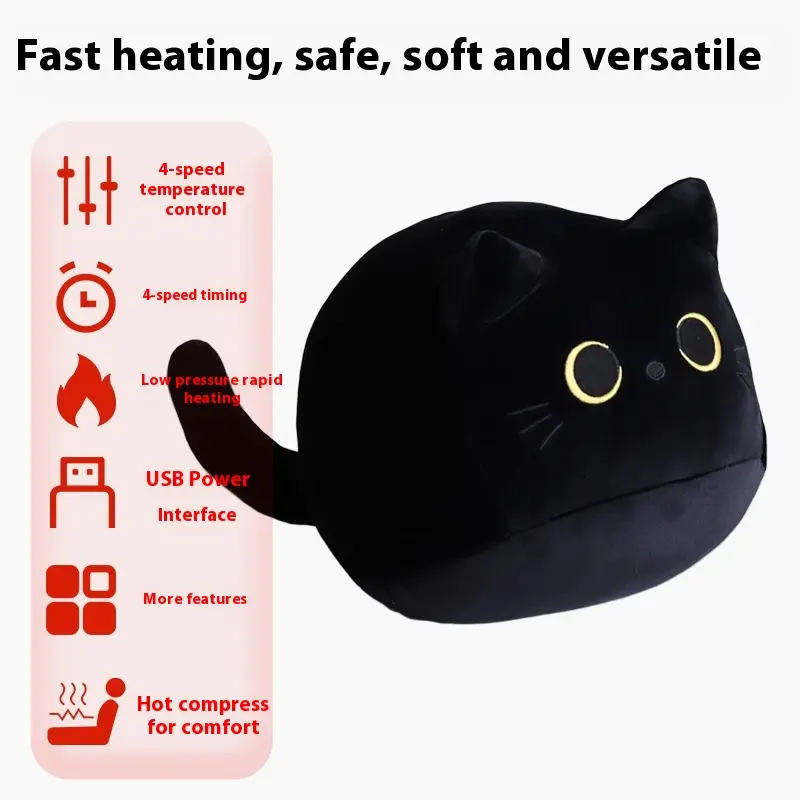 USB Hot Compress Long Leg Cat Heating Doll