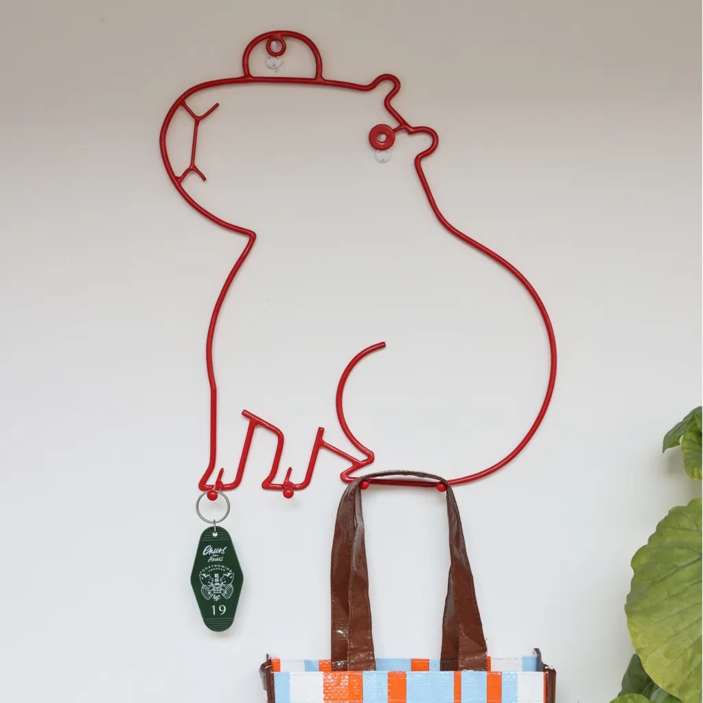 Decorative Entrance Hook Red Capabala Metal Cute Coat Rack Dopamine Animal Minimalist - Red - View 1