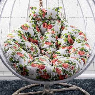 Swing Bird Nest Rattan Chair Removable And Washable Round Cradle Chair Cushion Peony Green Round Pad - Shop at LoveMi