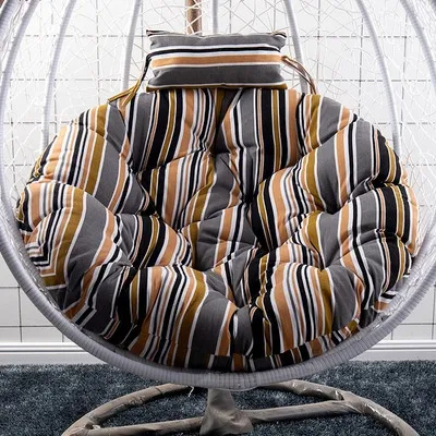 Swing Bird Nest Rattan Chair Removable And Washable Round Cradle Chair Cushion Rainbow Brown Round Pad - Shop at LoveMi