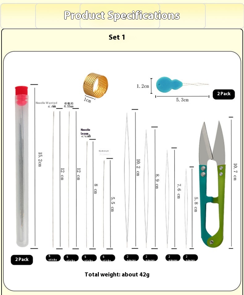 Title 8, Buntes Blumen-Nadeleinfädler-Set mit Maßband, G...