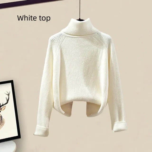 Women's Casual Fashion Fake Two piece Top Slim Fit Skirt Two piece Set Beige Coat - Shop at LoveMi