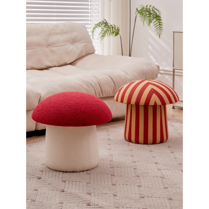 Home Leisure Living Room Door Shoes Changing Lambswool Stool