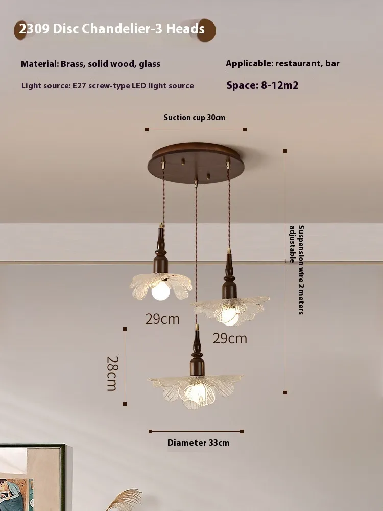 Retro Glass Balcony Aisle Restaurant Small Pendant