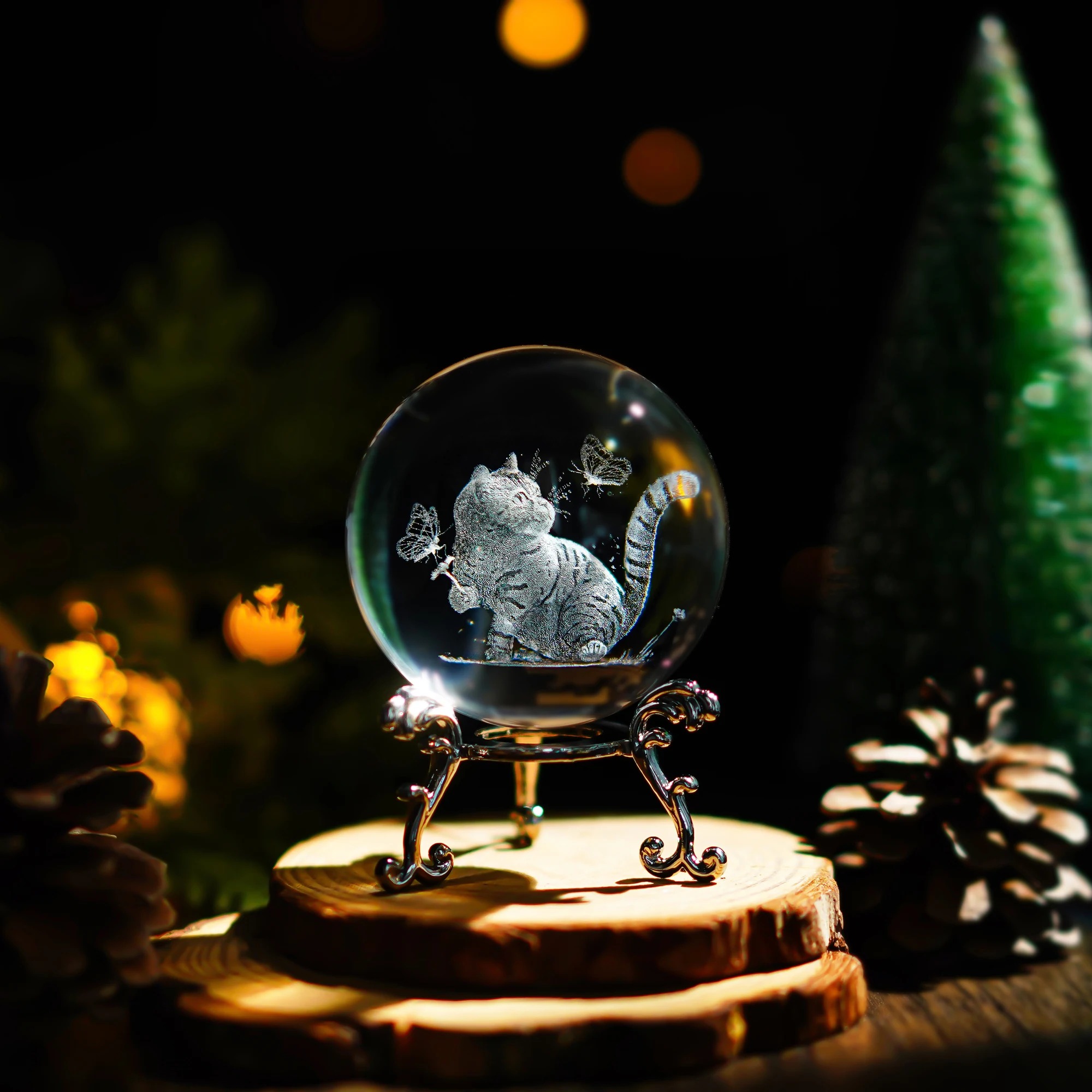 Title 3, Crystal Ball Laser Engraved Desktop Ornament