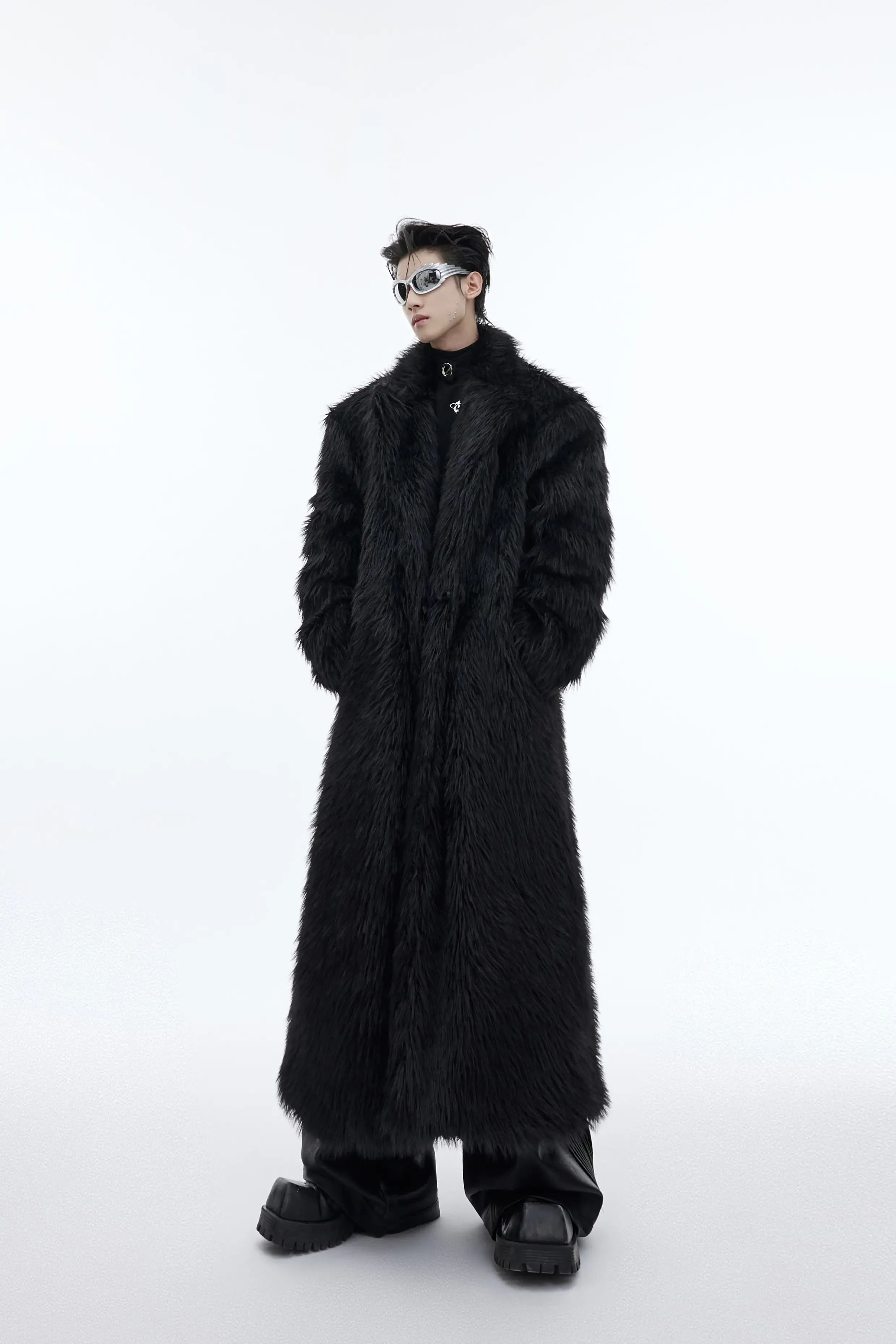 Mink-proof Fur Overcoat Coat Long Below The Knee Plush Trench Coat