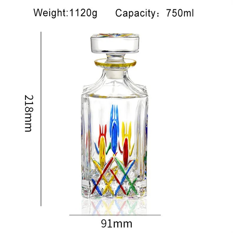 Handicraft Colour Hand-painted Foreign Wine Whiskey Wine Bottle Crystal Wine Pot Wine Decanter Liquor Divider - Classical Wine Bottle