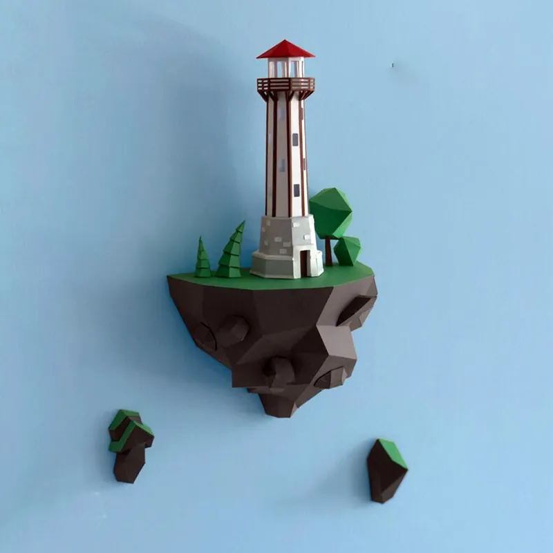 46cm Island Lighthouse Paper Model Home Wall Hanging Wall Decorations – image 5