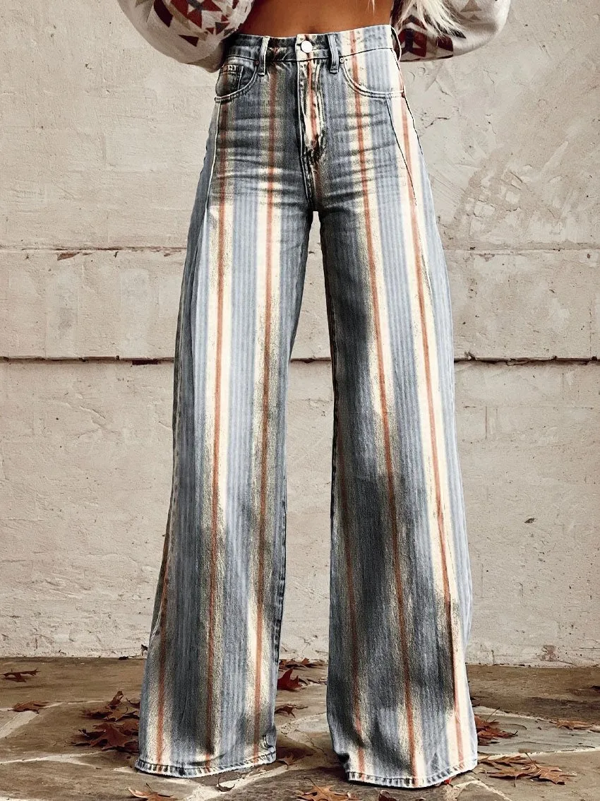 Thin Anti-3D Trendy Bell-bottom Pants Women's Denim Wide-leg Pants - Yn1883Mc-S