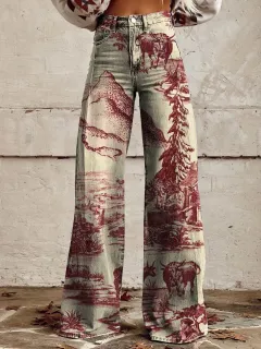 Thin Anti-3D Trendy Bell-bottom Pants Women's Denim Wide-leg Pants - Yn1866Mc - View 1