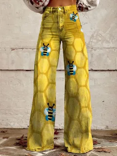 Thin Anti-3D Trendy Bell-bottom Pants Women's Denim Wide-leg Pants - Yn1870-L - View 1