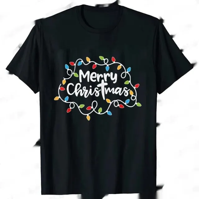 Men T Shirt Christmas Lights Graphic Party T 1 Style - Shop at LoveMi