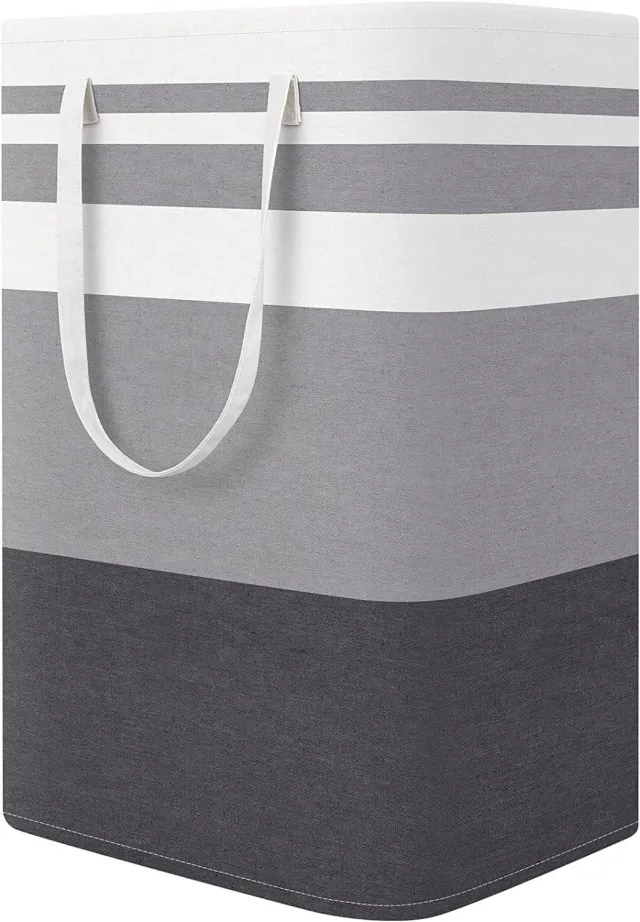 Foldable Moisture proof Stripes Laundry Basket Dirty Clothes Basket Laundry Basket Wide Stripes - Shop at LoveMi
