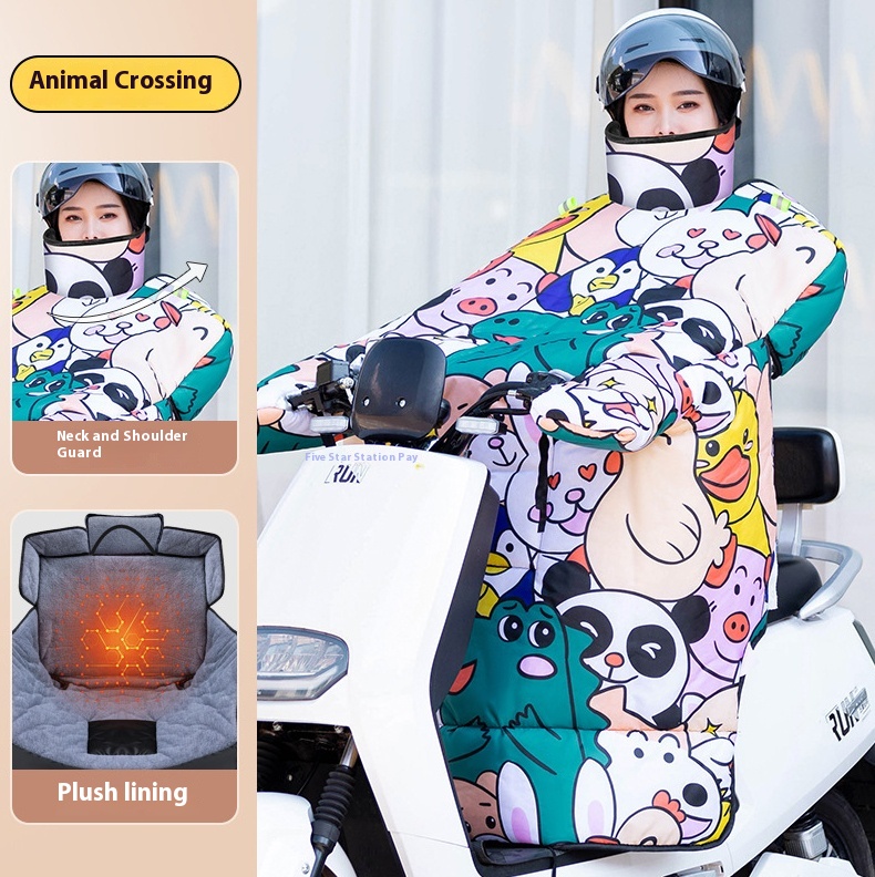 Windshield Winter Thick Windshield Winter Extra Thick Band Leg Blocking Windshield Electric Car Winter Fleece-lined Thickened Quilt – Animal Mobilization