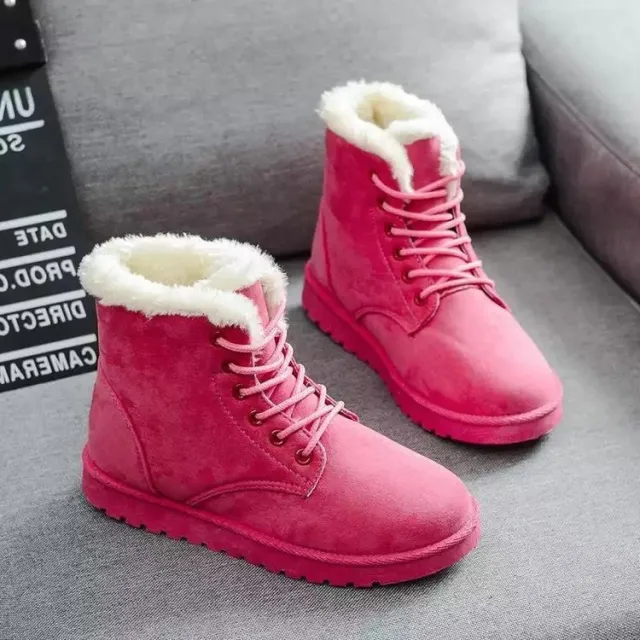 Snow Boots Fleece lined Thickened Shoes Winter Warm Non slip Pink - Shop at LoveMi
