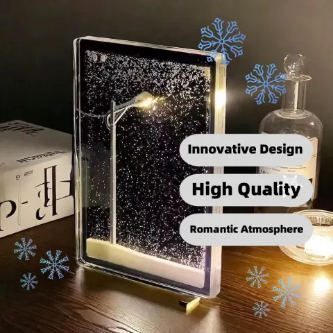 Magic Snowy Landscape Night Lights Small Street Light Flowing