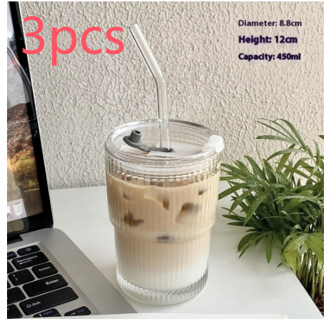 Striped Cup With Straw 3 Pack