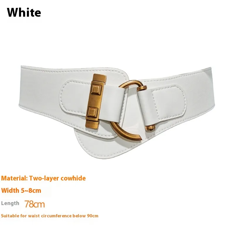 Leather Waist Seal Ladies Decoration - White