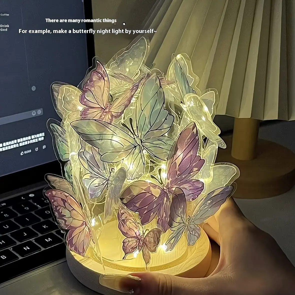 Butterfly Small Night Lamp Handmade Diy Material