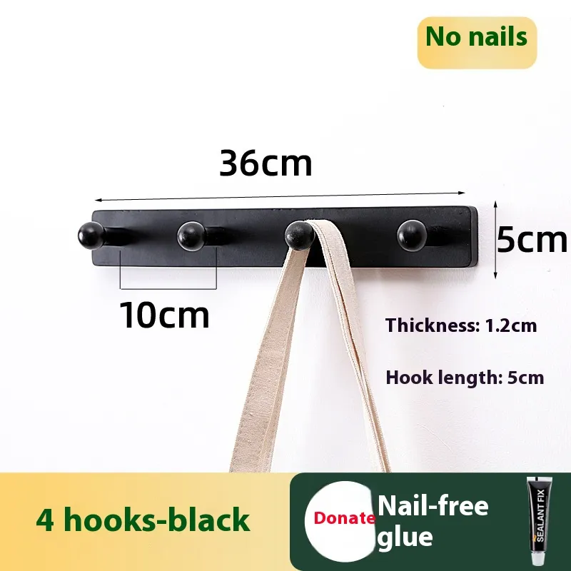 Clothes Hanging Rack Solid Wood Hook Strong Clothes Hook - 8 Style