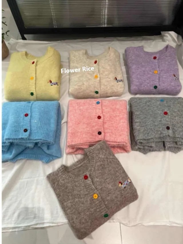 Embroidered Knitted Cardigan Sweater For Women Hua Mi - Shop at LoveMi