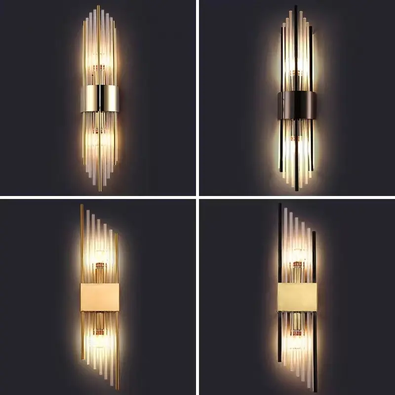 Crystal Wall Lamp Living Room Background Stairs